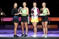 L-R: Veronika Kudermetova, Elise Mertens, Barbora Krejcikova and Katerina Siniakova at the 2022 WTA Finals.